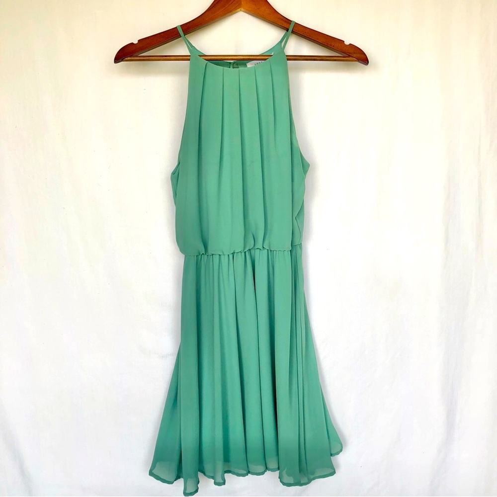 Lush Mini Dress Sage Green Size Small - Picture 1 of 7